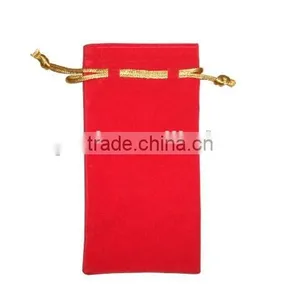 China Factory Customized Velvet Red Jewelry Bag Wholesales B194 thumbnail-2