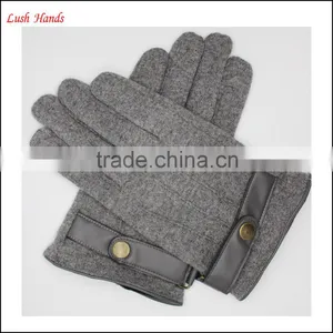 Ladies Grey Woolen Gloves With Three Stitches thumbnail-3