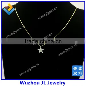 Factory Price Hot Selling White Star Opal Pendant Necklace With S925 Silver 18K Gold Plated Chain thumbnail-4