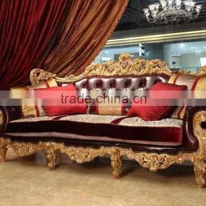 Luxury Royal Palace Design Living Room Furniture Set Beech Wood Living Room Sofa Set Quality Choice thumbnail-1
