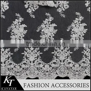 2015 Top Selling White Guipure Voile Lace Fabric thumbnail-1
