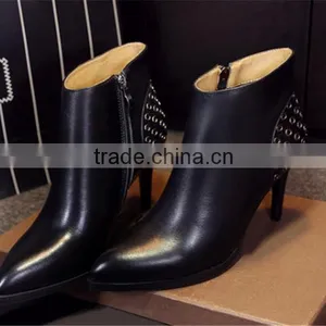 Boots Women China Wholesale Women Boots Shenzhen Factory High Heel Ankle Boots thumbnail-1