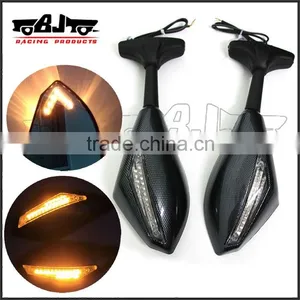 BJ-RM-016A Super Bright Integrated LED Turn Signal With Arrow Style Motorcycle Side Mirror thumbnail-1