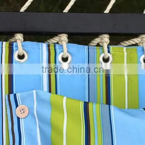 Hammock Quilted Fabric W/Pillow Double Size Spreader Bar Heavy Duty Stylish Blue thumbnail-2