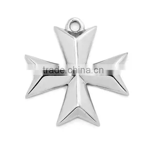 High Polished Stainless Steel Silver Tone Arrow Cross Pendant Mini Religious Charm for Belief Users Christian Jewelry thumbnail-1