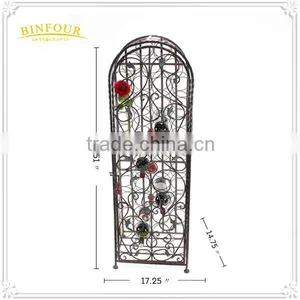 Factory Price 2 Tiers Metal Wine Display Cabinet Wine Standing thumbnail-2