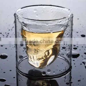 Different Capacity High Borosilicate Double Wall Glass Skull Cup for Sale Quality Choice thumbnail-2