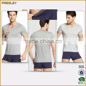 Hot Sale Men's Short Sleeve Slim Fit Gym t Shirts Softextile Cotton Solid Color t Shirts thumbnail-4