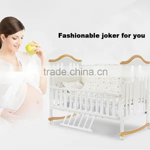 Baby Furniture Wood Children Bed Wooden Baby Cribs Pine Toddler Bed thumbnail-1