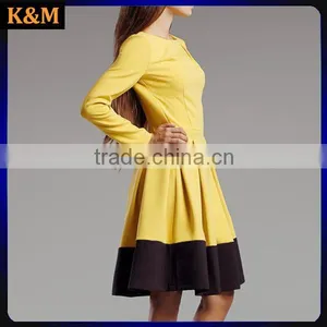 Yellow Skater Dress A-line Dress Women Retro Dress Women Fit and Flare Dress thumbnail-3