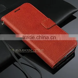 New Phone Accessories Magnetic Genuine Real Leather Wallet Stand Case For Samsung Galaxy S6 Edge thumbnail-1