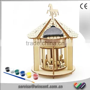 Educational DIY Puzzle Solar Energy Wooden Merry Go Round Toy thumbnail-1