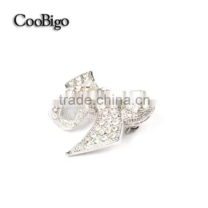 Fashion Jewelry Rhinestone Charming Bowknot Brooch Lady Girls Dresses Hijab Scarf Party Gift Apparel Promotion Accessories thumbnail-1
