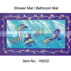 Ocean Style Printed Vinyl Hotel Bath Mat thumbnail-1