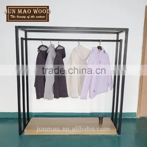 Removable Shelf Combination Iron Pipe Design for Clothes Floorstanding Display Racks thumbnail-1
