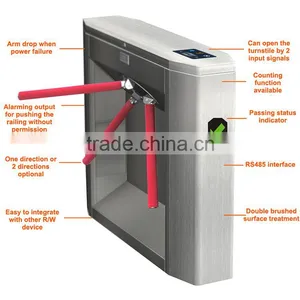 RFID Access Control Turnstile With Factory Price Electric Semi Automatic Tripod Turnstile Gate thumbnail-2