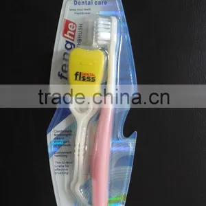 Adult Nylon Soft Toothbrush With Tooth Shape Dental Floss and Toothpick thumbnail-4
