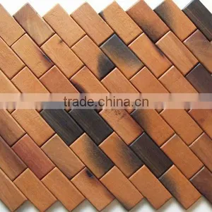 HMK11 European Style Wood Mosaic Artwork Wall Tile thumbnail-1
