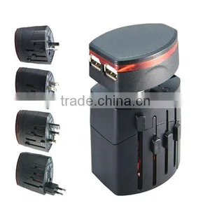 2013 Universal Travel Adaptor Plug With Dual USB Charger thumbnail-1