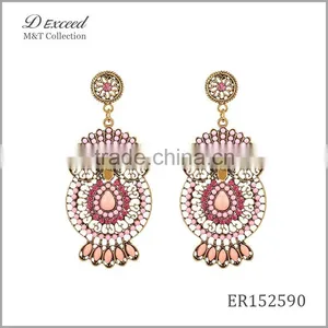 Wholesale Jewelry New Designs Ladies/Women's Ethnic Resin Beaded Earrings Owl Gold/Silver Plating Drop Earrings thumbnail-6