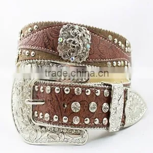 Western Cowgirl Belts With Clear Rhinetone thumbnail-3