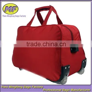 Trolley Bag Red Color Portable 600D Oxford Trolley Travel Bag thumbnail-1