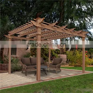 Fully Recyclable Eco-friendly Wood Plastic Composite Pergola/Plastic Wood Pergola thumbnail-1