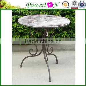 Folding Antique Round Classical Outdoor Iron Table Base Patio Furniture thumbnail-1