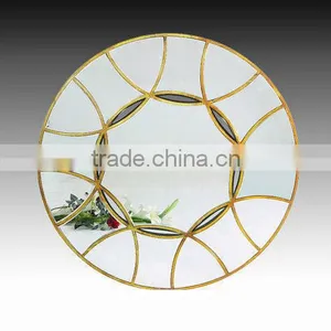 Round Classic Antique Wall Mirror With Gold Painted Frame Hotel Mirror, Dressing Mirror thumbnail-1