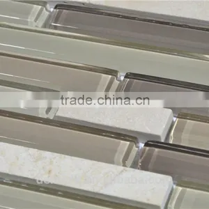 Fashionable Strip Brown Glass Mosaic Dark Brown Mixed Color thumbnail-2