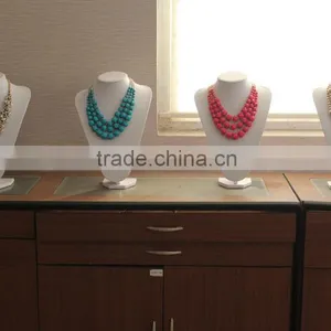 Colorful Arylic Beads Necklace, Gold Plated Beads Necklace thumbnail-6
