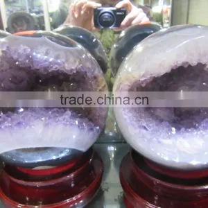 Big Amethyst Geodes Ball Shape for Sale thumbnail-1