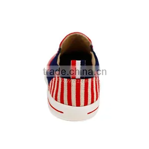 Wholesale Custom Children Stripe Classic Breathable Canvas Unisex Kids Slip-on Sneakers Shoes for Girls thumbnail-4