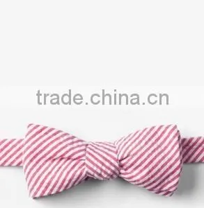 Young Hot Sale Seersucker Striped Bow Ties for Men thumbnail-2