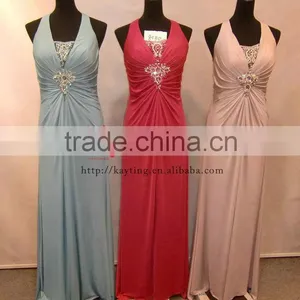 Elegant Halter See Through Backless Beaded Evening Dress Mother of the Bride Dress thumbnail-4