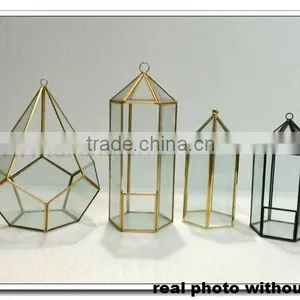 Top Sales! House, Ball, Octagonal Shape (many Shapes) Hanging Vintage Hand Painted Miniature Geometric Clear Flower Vase Glass thumbnail-1