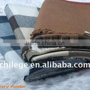 Cashmere Checked Scarf Shawl/wool Checked Scarf Shawl thumbnail-1