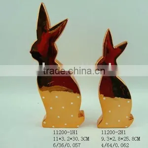 2012 Ceramic Easter Electroplated Rabbit Decoration thumbnail-1