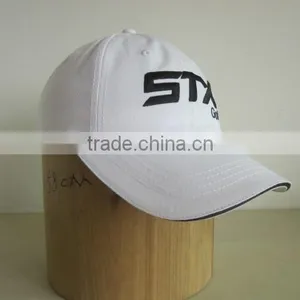 White Cotton Golf Caps Flat Embroidery Golf Cap Wholesale thumbnail-3