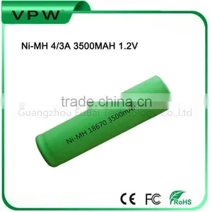 4/3A Ni-MH Recharable Battery 1.2v 3500mah Ni-MH Battery Cell 18670 thumbnail-1