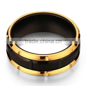 Fashion Jewelry Tungsten Carbide Ring 18k Gold Plating thumbnail-2