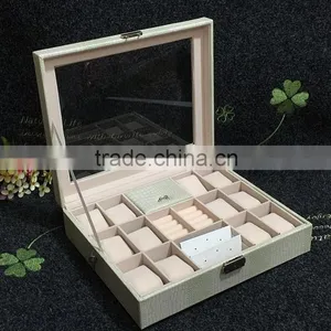 Chinese Factories Wholesale Custom PU Leather Jewelry Box, White Watch Box thumbnail-4