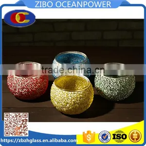Mosaic Decor Colored Glass Candleholder Glass Jar thumbnail-1