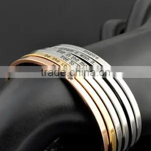 Latest Fashion Inspiration Words Engraved Bracelets Bangle Wholesale thumbnail-1