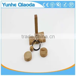 String Puzzle on Wood Base Classical Wooden Puzzle Set Solution Rope Central Brain Teaser for Adults Game thumbnail-5
