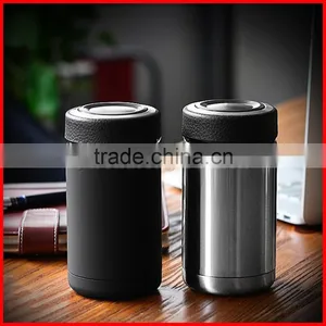 New Design 304 Double Layers Stainless Steel Dermatoglyph Lid Rubber Paint Body Office Gift Vacuum Thermal Insulation Cups thumbnail-6