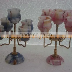 WholeSale 2017 New Design BEST POPULAR ONYX PATCH COLORED CANDLE HOLDERS STANDS thumbnail-6