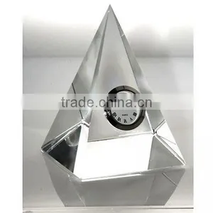 Business Gift Pyramid Crystal Clock on Sale thumbnail-1