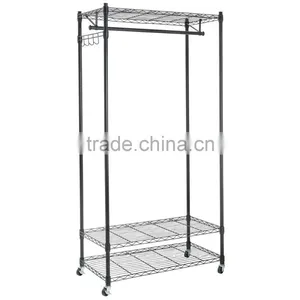 Vivinature Metal Wire Garment Cloth Drying Rack, Storage Shelf With Wheels thumbnail-2