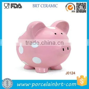 Pink Color Ceramic Piggy Coin Bank thumbnail-1